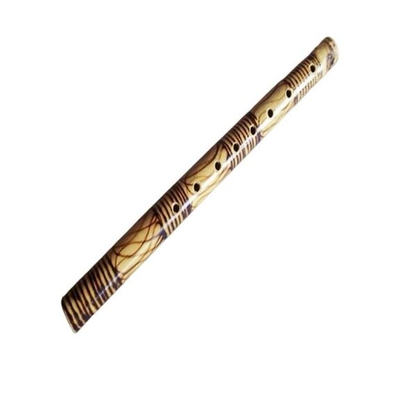 Handmade Bamboo Flute Unisex OneSize Boho Tribal Hippie Festival - Picture 3 of 3